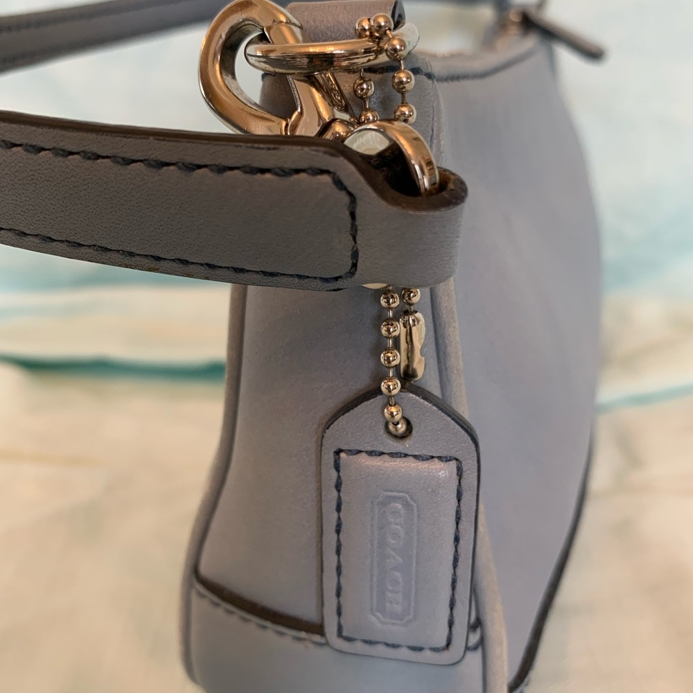 Small, Pale Blue, Leather COACH Purse
